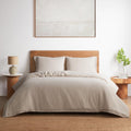 DAPU 100% Linen Duvet Cover Queen, Natural French Flax Breathable Duvet Cover 3 Pcs Set with Long Zipper Closure, Soft Lightweight Durable Linen Bedding for Hot Sleepers (Natural Linen, Queen)
