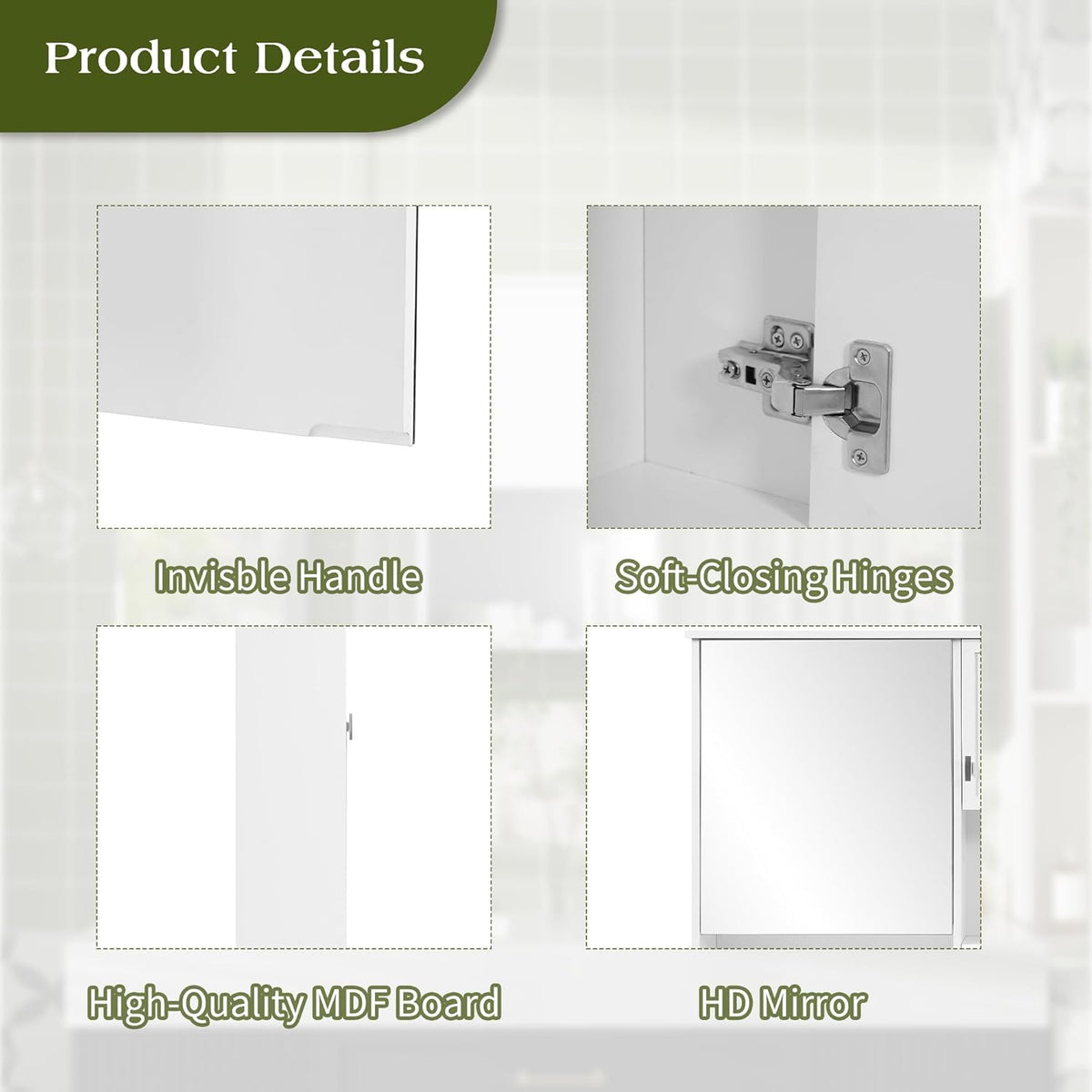 Merax Medicine Cabinet for Bathroom, Wall Mount Bathroom Cabinet with Mirror, Open Shelf, and Towel Bar, 55" W x 28.7" H Over The Toilet Mirrored Bath Wall Cabinet