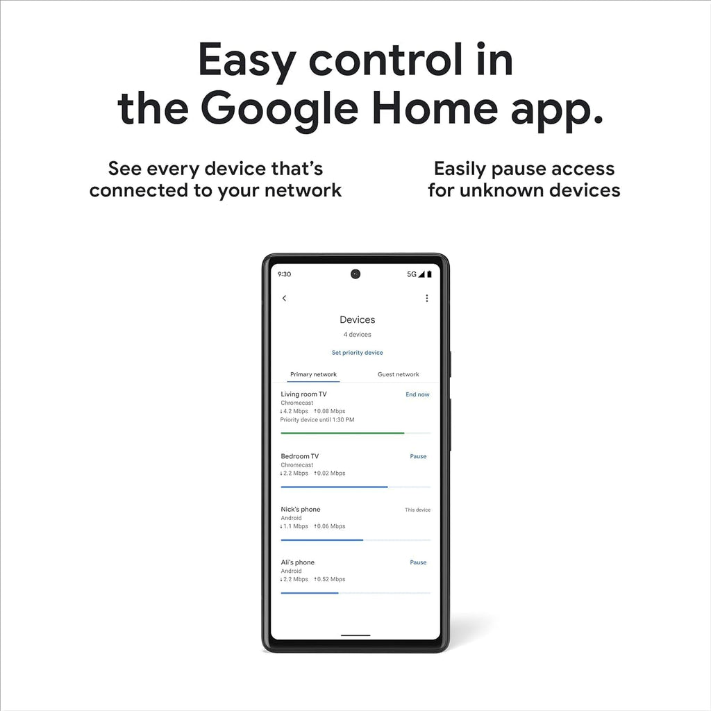 Google Nest WiFi Pro - Wi-Fi 6E - Reliable Home Wi-Fi System with Fast Speed and Whole Home Coverage - Mesh Router - Non-Retail Packaging - 6 Pack - Snow