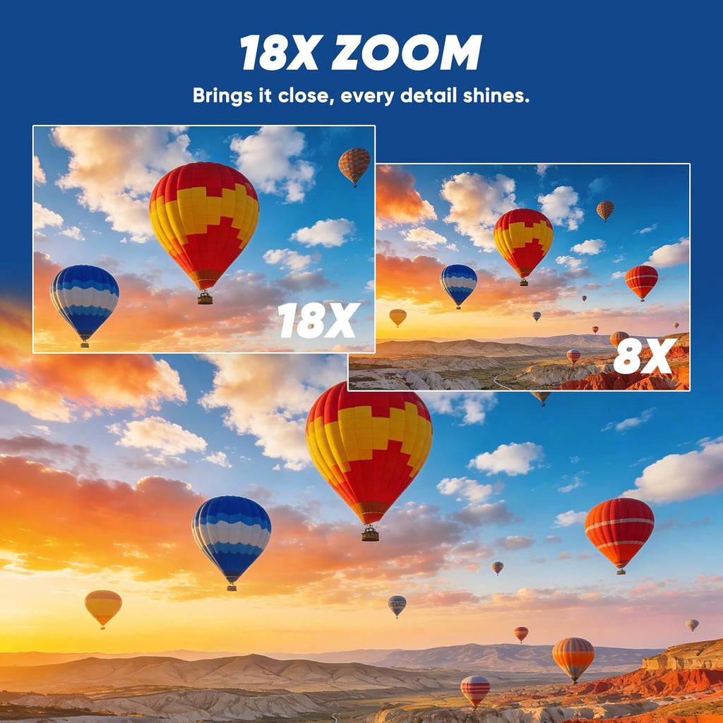 ORDRO 5K Digital Cameras for Photography -Auto Focus 80MP Video Cameras for YouTube, 18X Zoom Travel Camera with 180° Flip Screen, 2 Batteries, Lens Hood & 32GB Card