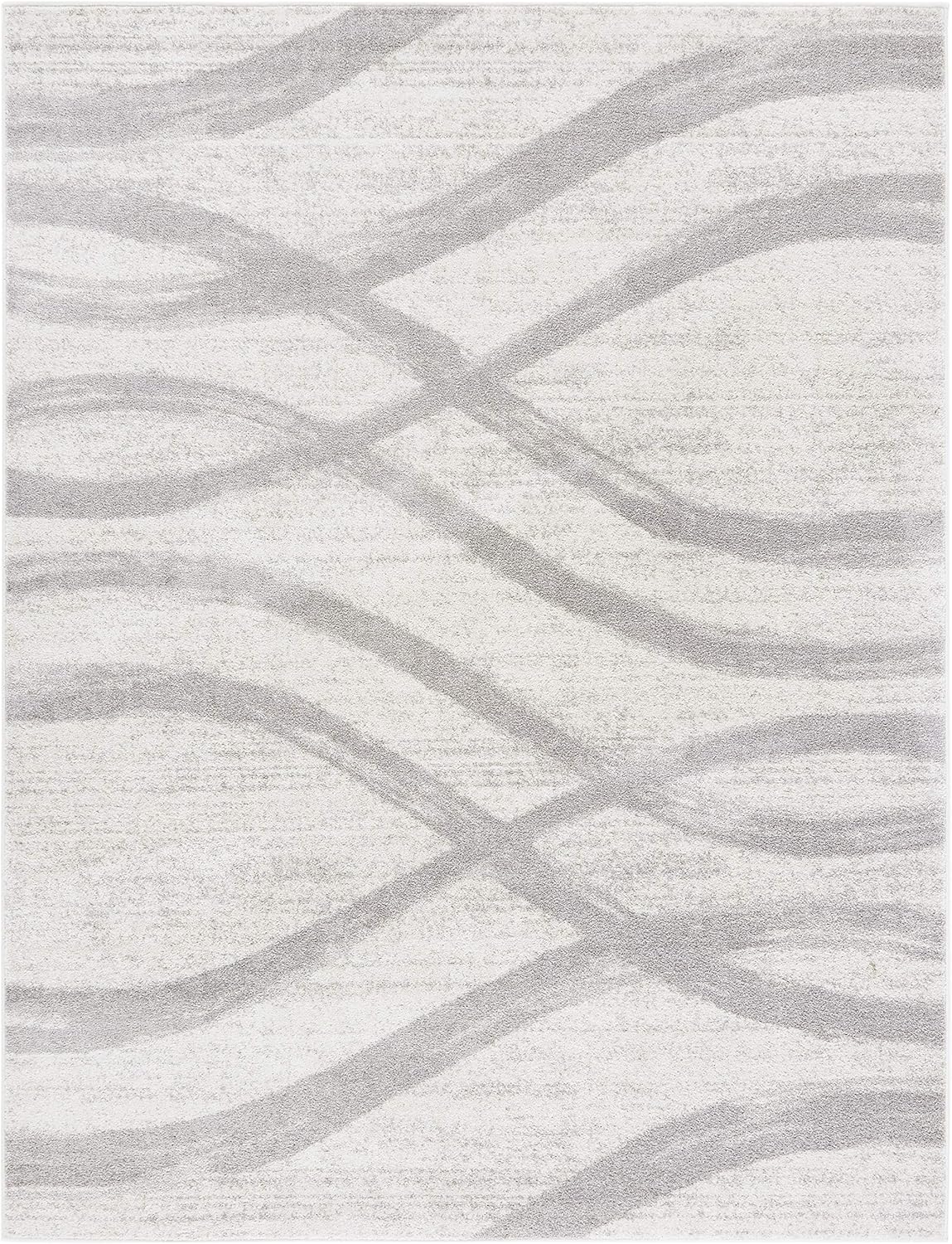 SAFAVIEH Area Rug 9x12 - Adirondack Collection - Large - Cream & Grey, Modern Wave Design, Non-Shedding & Easy to Clean, Ideal for Living Room, Bedroom, Dining Space (ADR125C)