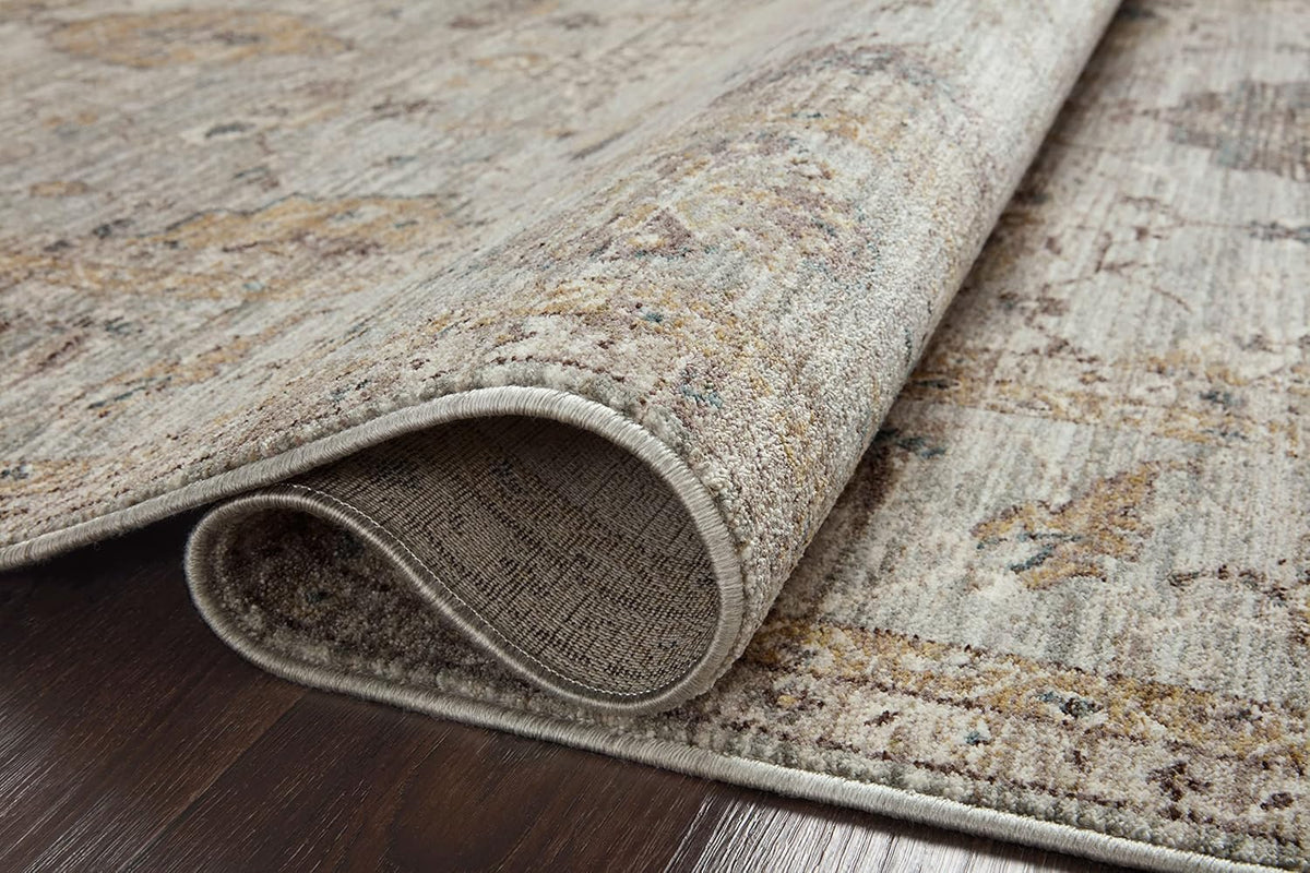 Loloi Magnolia Home by Joanna Gaines Millie Collection MIE-02 Sky/Gold 9'-6" x 13'-1", .25" Pile Height, Area Rug