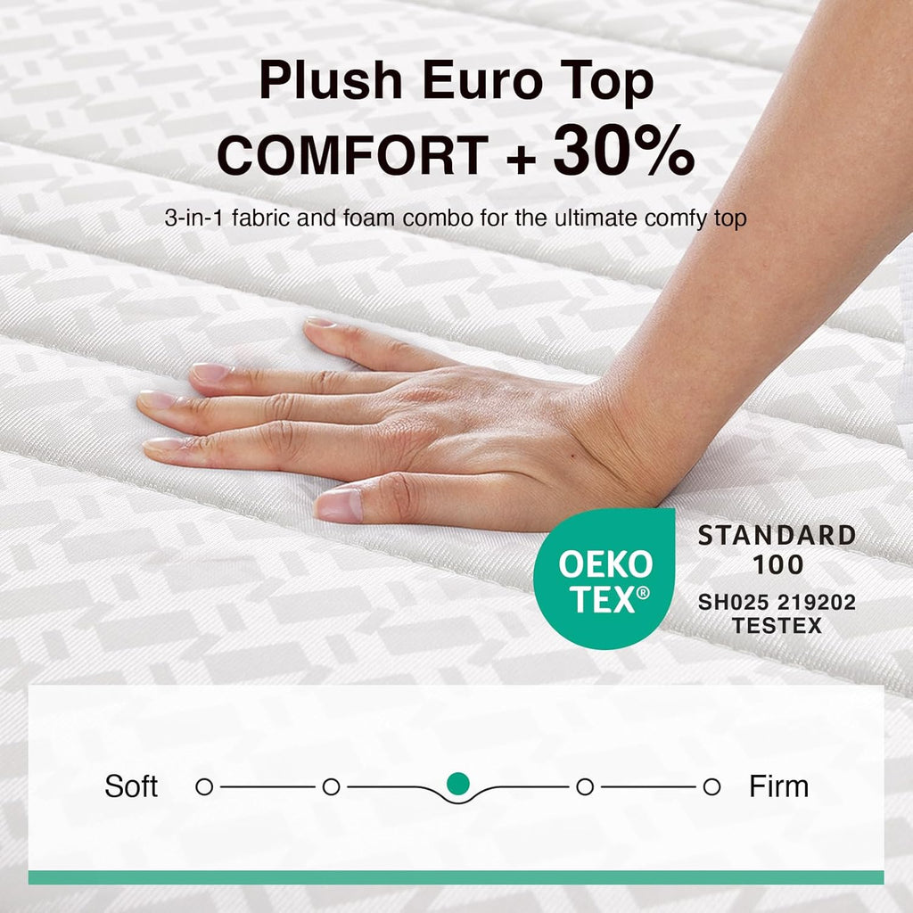 Novilla 10 Inch Queen Size Mattress in a Box, Hypoallergenic & Back Pain Relief, Hybrid Queen Mattresses with Smarts Coils, Fiberglass Free CertiPUR-US Certified Colchones No Box Spring Needed