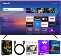 Roku 55-Inch Select Series 4K UHD Smart TV - HDR, Dolby Audio, Compatible with Alexa, Voice Remote, Bluetooth Mode, w/AUX HDMI Cable, CPS 1-Year Protection Plan + Streaming kit