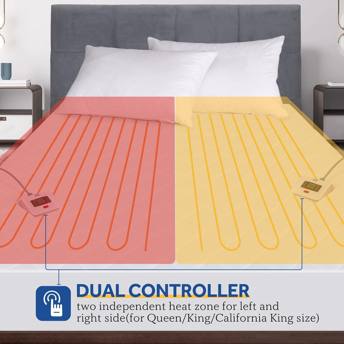 Sealy Heated Mattress Pad Cal King Size 72x84 Inch | Luxury Quilted Waterproof Electric Mattress Cover with 10 Heat Setting Dual Controller & 1-12 Hours Auto Shut Off | Fit Up to 17" Deep Pocket