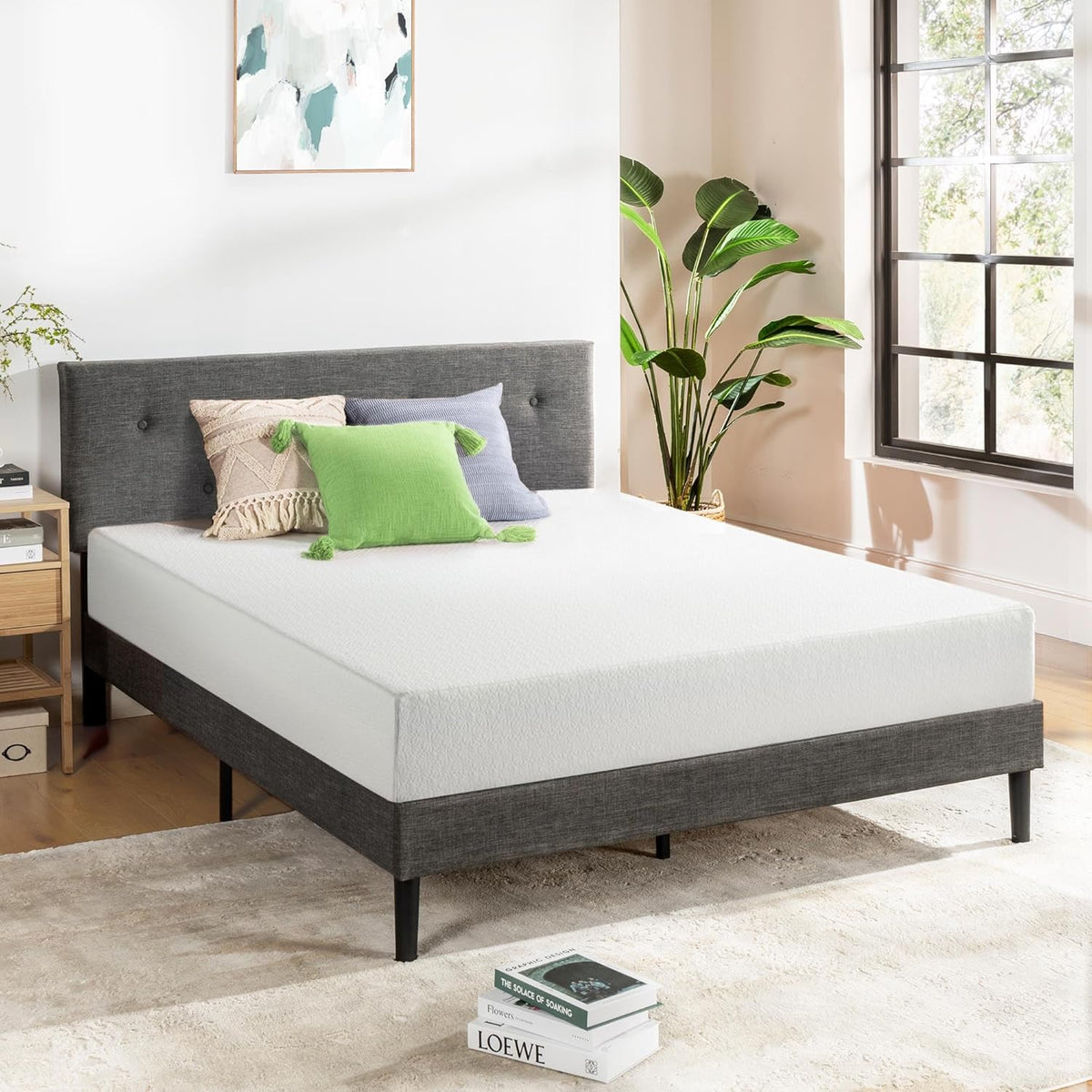 Best Price Mattress 8 inch Twin Mattress Bed-In-A-Box, Green Tea Memory Foam, White