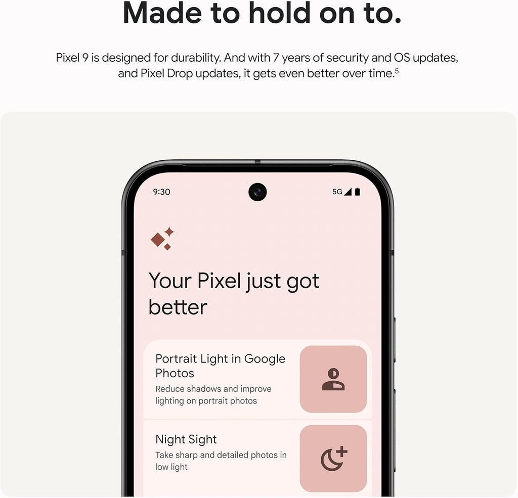 Google Pixel 9 - Unlocked Android Smartphone with Gemini, 24-Hour Battery, Advanced Camera, and 6.3" Actua Display - Obsidian - 128 GB (Renewed)