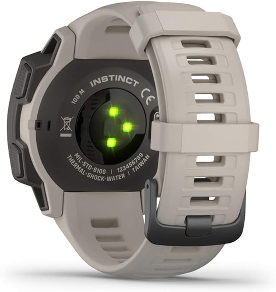 Garmin 010-02064-01 Instinct, Rugged Outdoor Watch with GPS, features Glonass and Galileo, Heart Rate Monitoring, 3-Axis Compass, Tundra