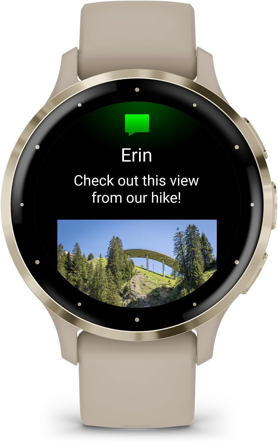 Garmin Venu 3S Soft Gold Stainless Steel Bezel 1.2-Inch AMOLED Touchscreen Display Smart Watch, Garmin Connect, Phone Supported with 41mm French Gray Case and Silicone Band