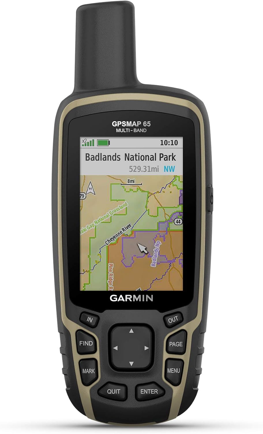Garmin GPSMAP 65, Button-Operated Handheld with Expanded Satellite Support and Multi-Band Technology, 2.6" Color Display, 010-02451-00