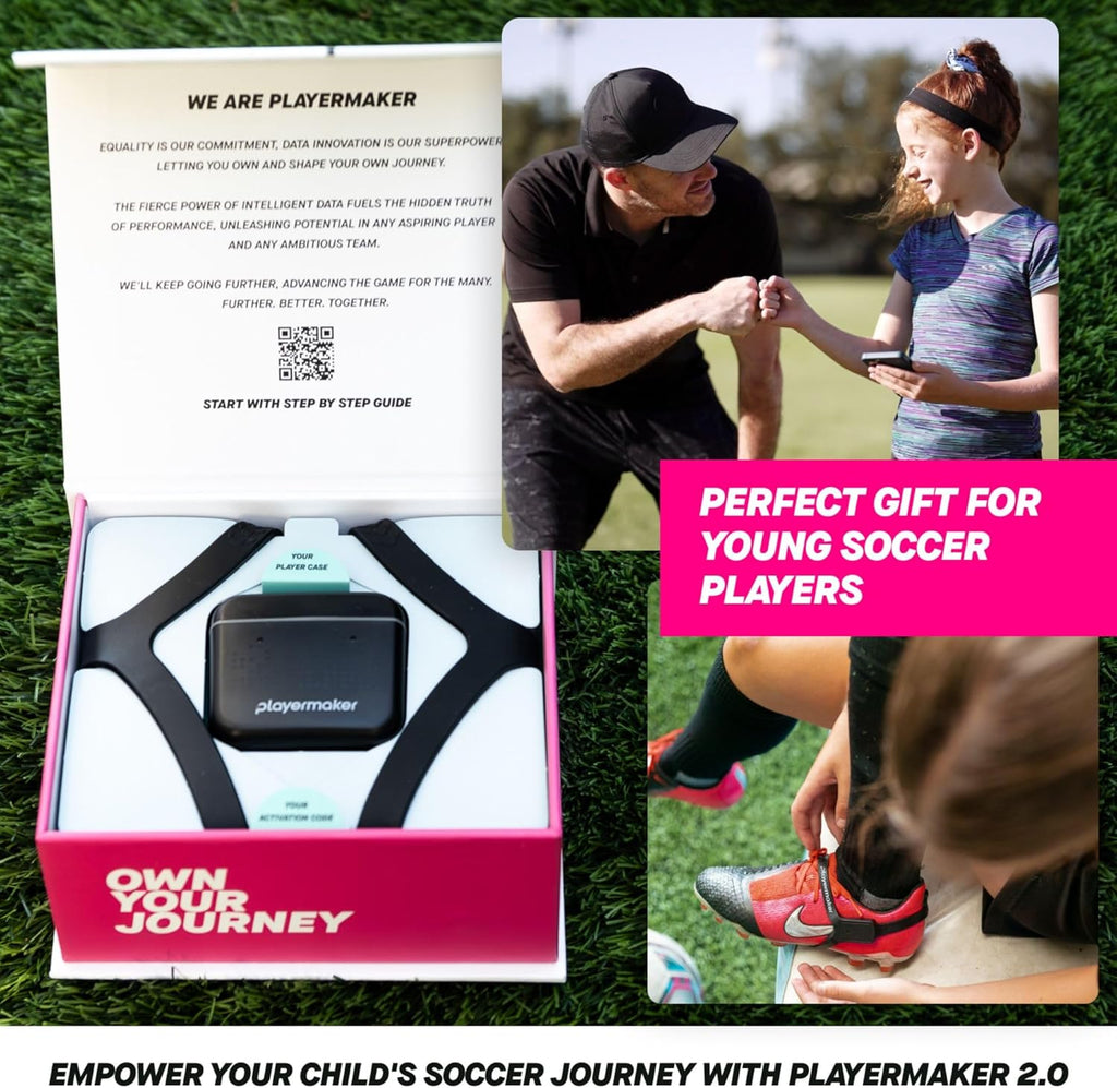 Playermaker 2.0 Smart Soccer Tracker for Cleats, 25+ Technical & Physical Soccer Training Metrics, 12 Month Access to Playermaker Technology App Included, Next-Level Precision Beyond GPS Trackers