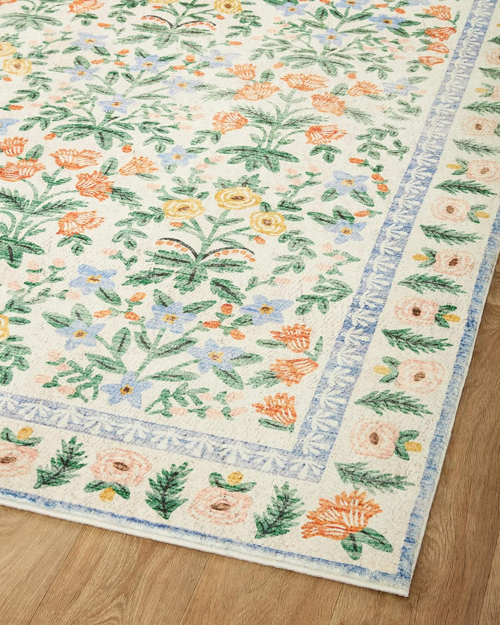 Loloi Rifle Paper Co. Eden Collection EDE-02 Mughal Garden Cream 7'-6" x 9'-6" Area Rug feat. CloudPile™