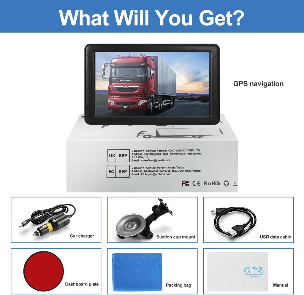 GPS Navigator for Car, Latest 2026 Map 9-inch Touch Screen 16GB GPS Navigation System,Truck GPS Navigation System,Voice Guidance and Speed Camera Warning GPS,Provides Lifetime Live Map Updates