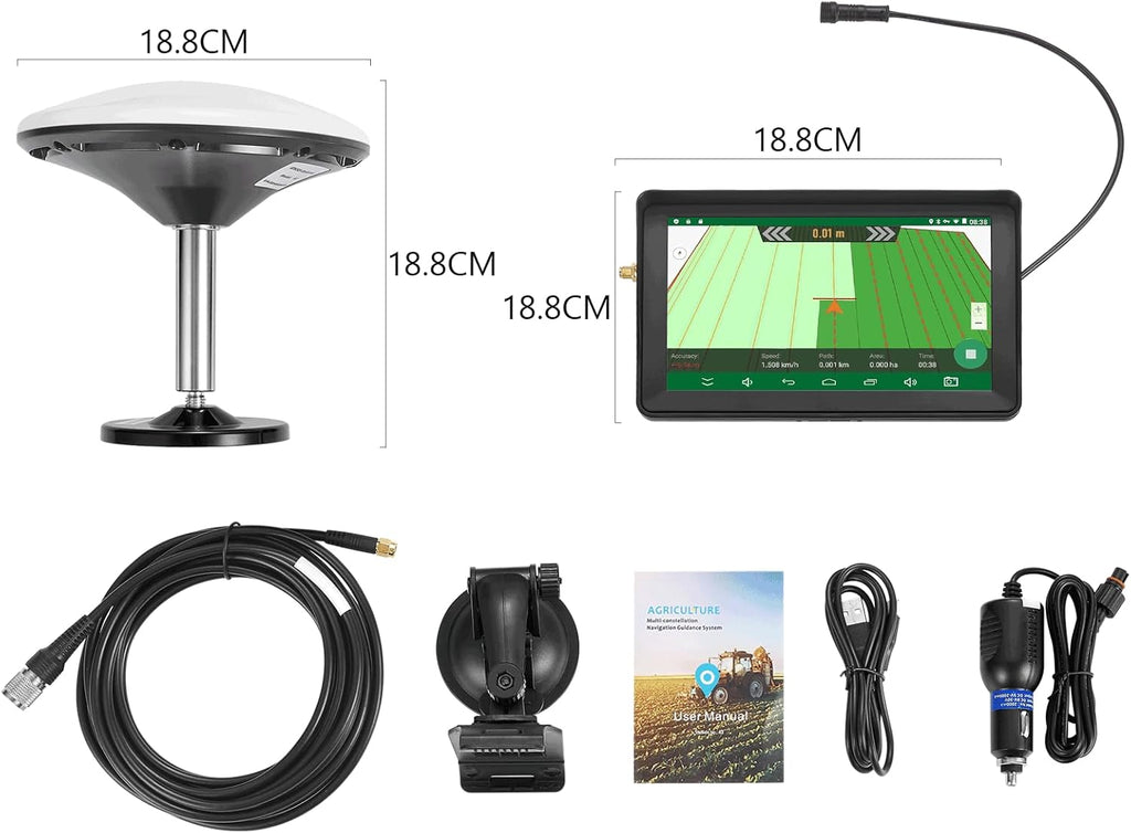 7-inch Tractor GPS Navigator for Agriculture, High-Accuracy GNSS Agricultural Navigator for Precision Farming – GPS Guidance System for Spraying, Plowing, and Sowing with Automatic Positioning
