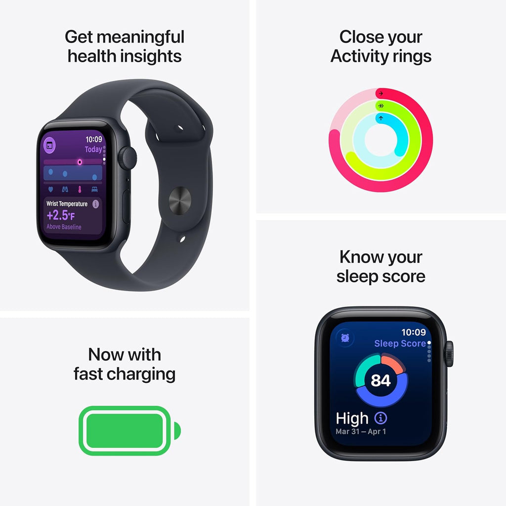 Apple Watch SE 3 GPS 40mm Smartwatch with Starlight Aluminum Case with Starlight Sport Band - S/M. Fitness and Sleep Trackers, Heart Rate Monitor, Always-On Display, Water Resistant