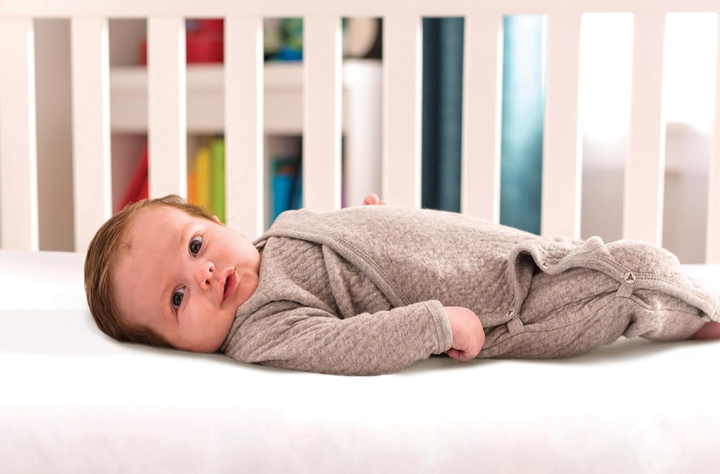 Lullaby Earth Non-Toxic Crib Mattress - Waterproof - Fits Standard Baby and Toddler Bed, White
