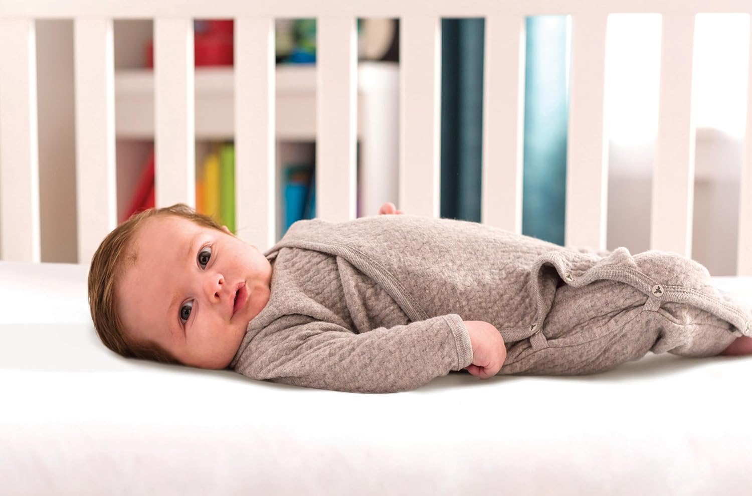 Lullaby Earth Non-Toxic Crib Mattress - Waterproof - Fits Standard Baby and Toddler Bed, White