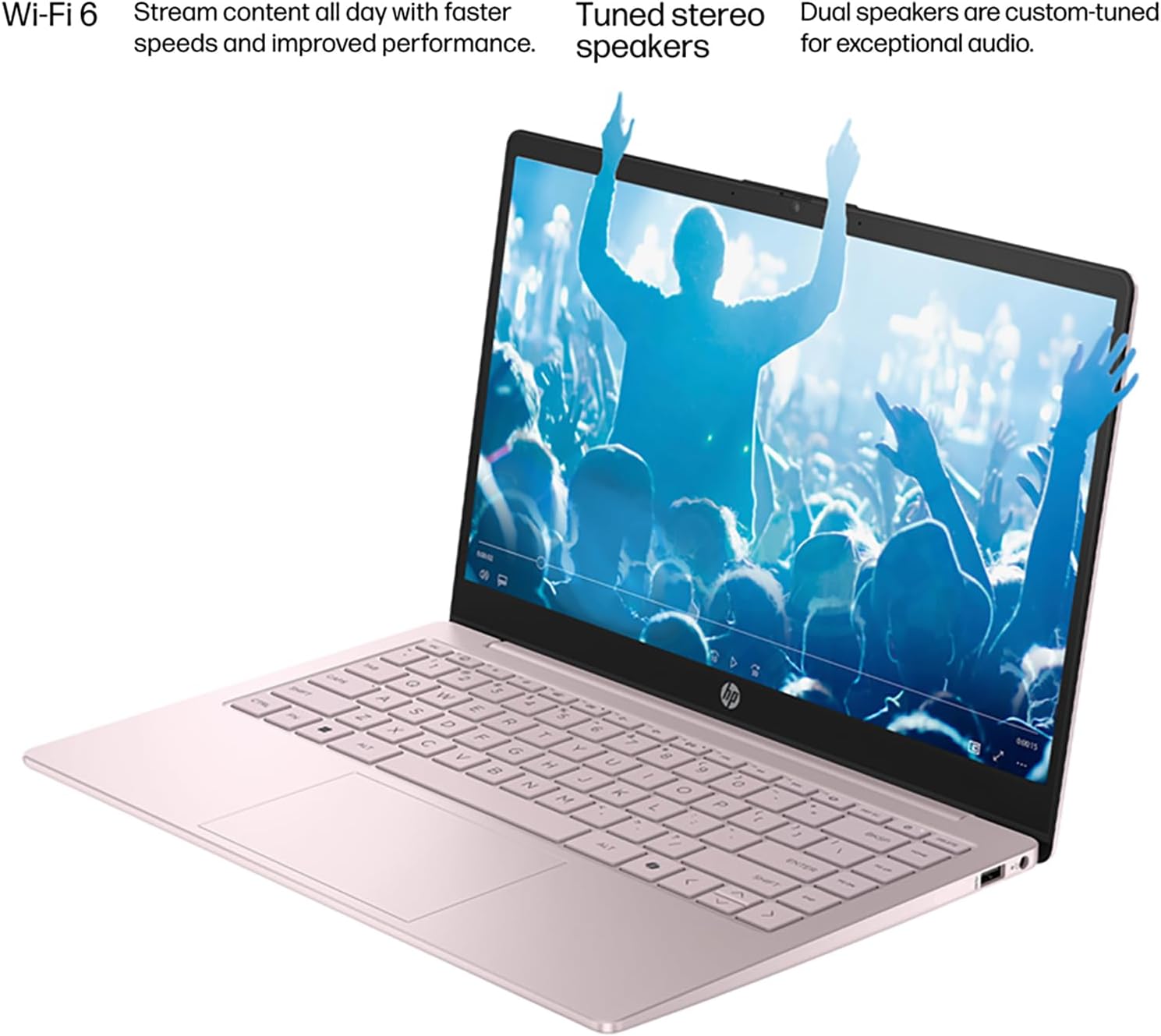 HP Ultrabook Laptop with Copilot AI • Microsoft 365 • 16GB RAM • 256GB SSD + 128GB Storage • Intel 4-Core CPU • WiFi 6 • Windows 11 • 2026 Edition