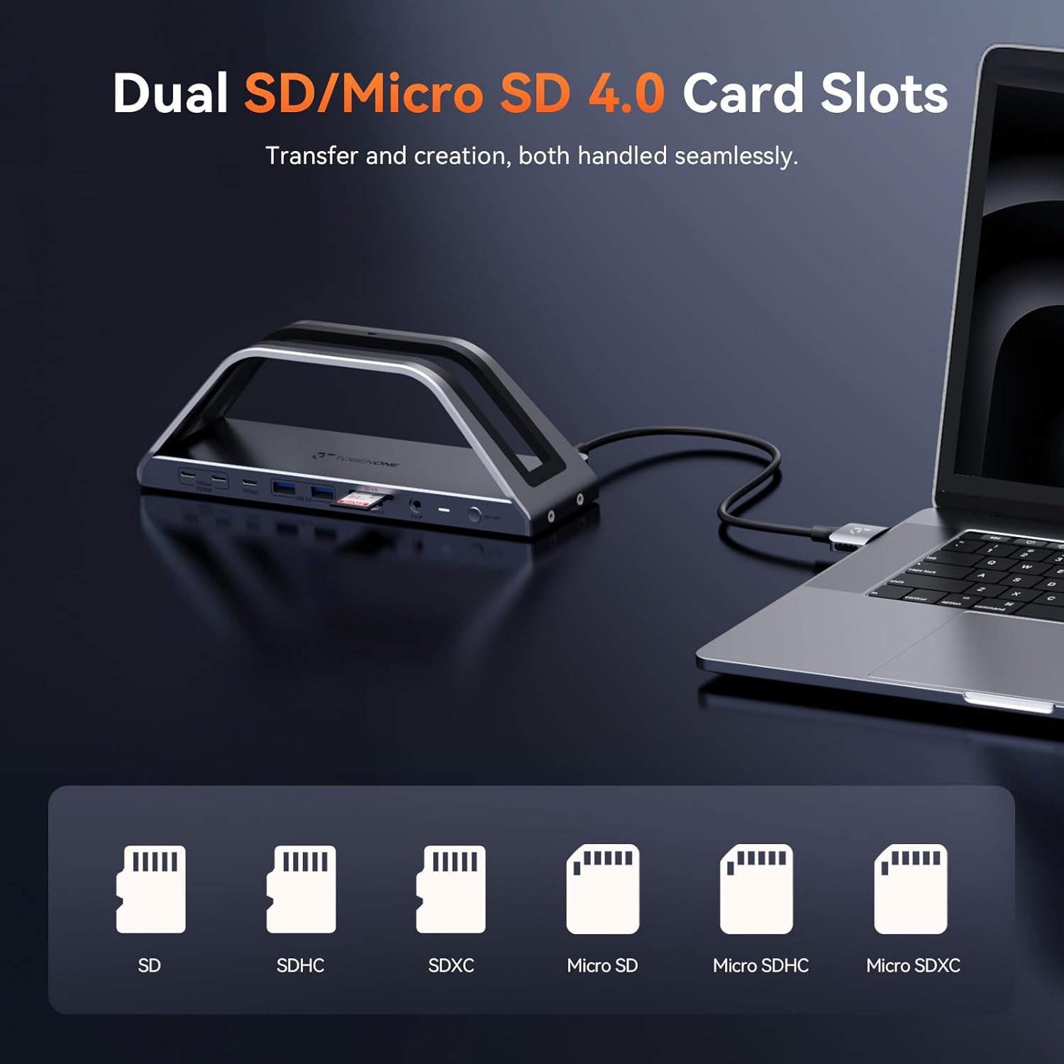 TobenONE 17-IN-2 Macbook Docking Station Dual 4K Monitor, Plug and Play Laptop Docking Station Stand for MacBook M1-M5 Pro/Max, 150W Charger, 7 USB(Up to 10Gbps), 2.5G Ethernet, for Home,Office,Studio