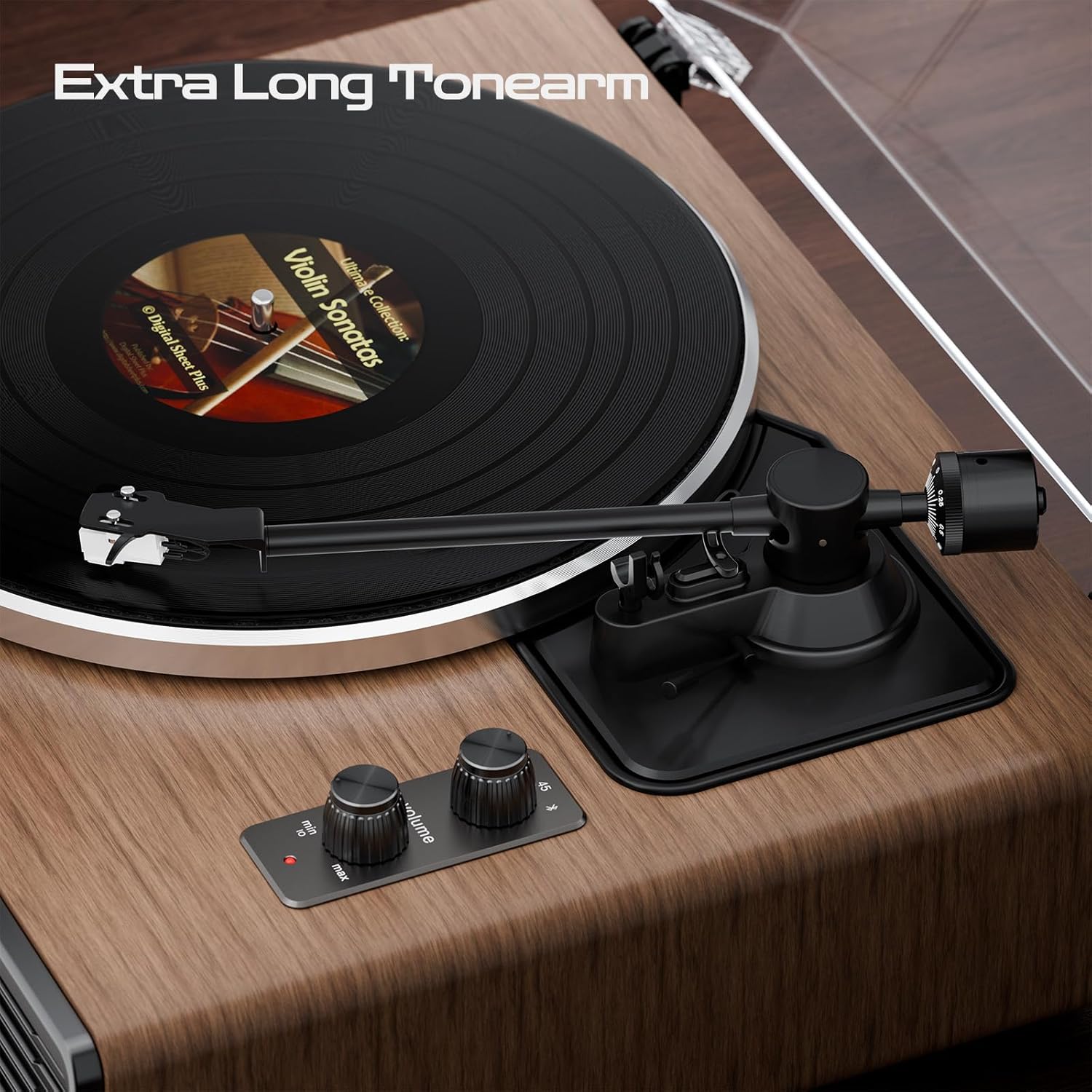 XJ-HOME Vinyl Record Player, All-in-one Record Player with Built-in Speakers, Bluetooth Turntable for High Fidelity Sound, RCA Out/AUX-in, 2 Speed, for Home Decor and Beginners