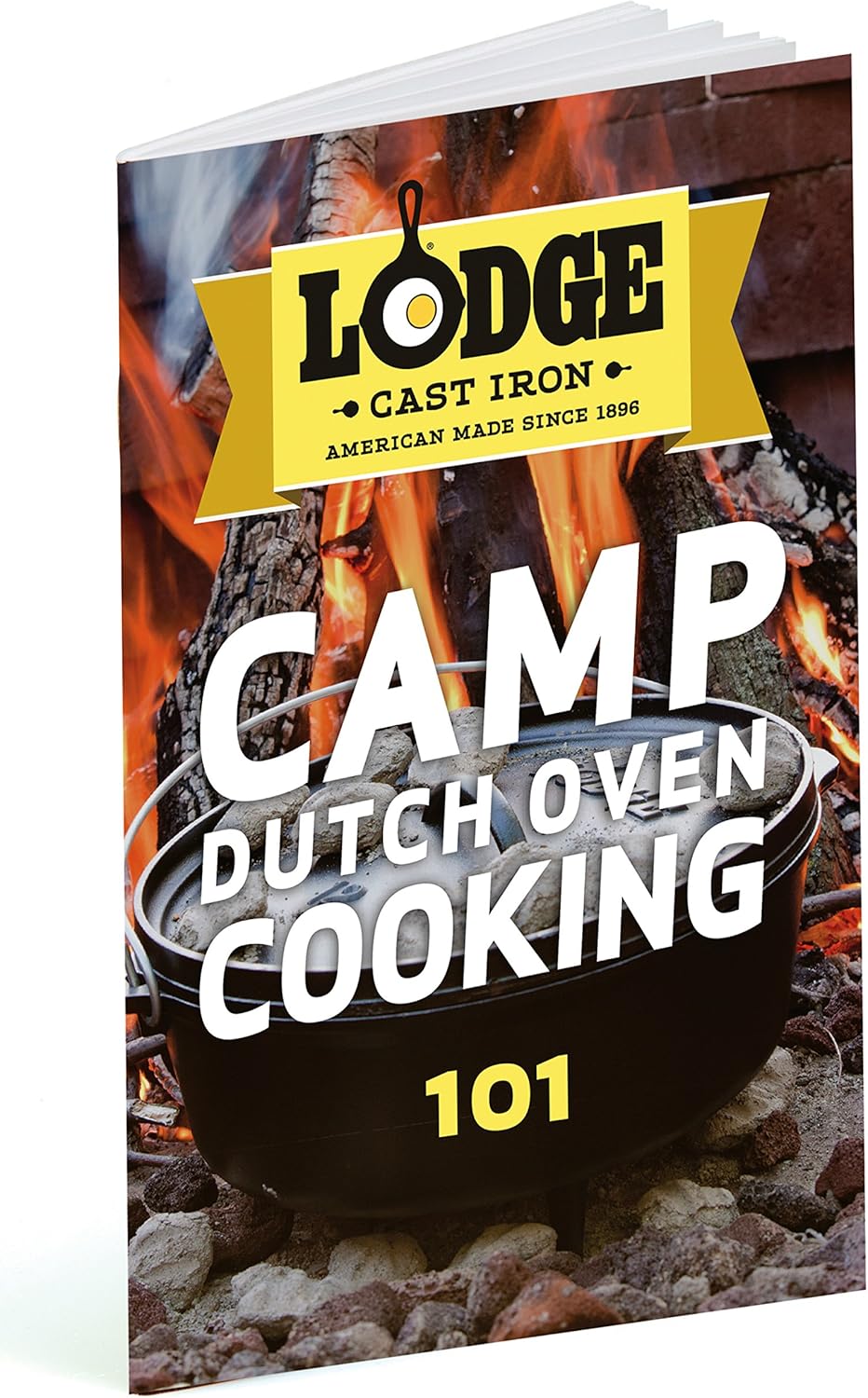 Lodge Seasoned Cast Iron Camp Dutch Oven with Lid - 8 Quart - Dual Handles - Seasoned Cast Iron Cookware with Steel Handle & Strong Lid for Heavy- Duty Camping Cookware