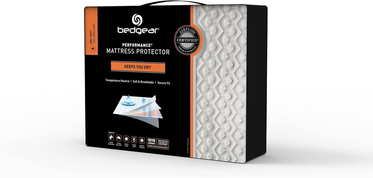 Bedgear Dri-Tec Waterproof Mattress Protector– Cooling Moisture-Wicking Mattress Cover | Breathable Noiseless Mattress Pad with Deep Pocket Fit up to 18" | Adjustable Base & Machine Washable - King