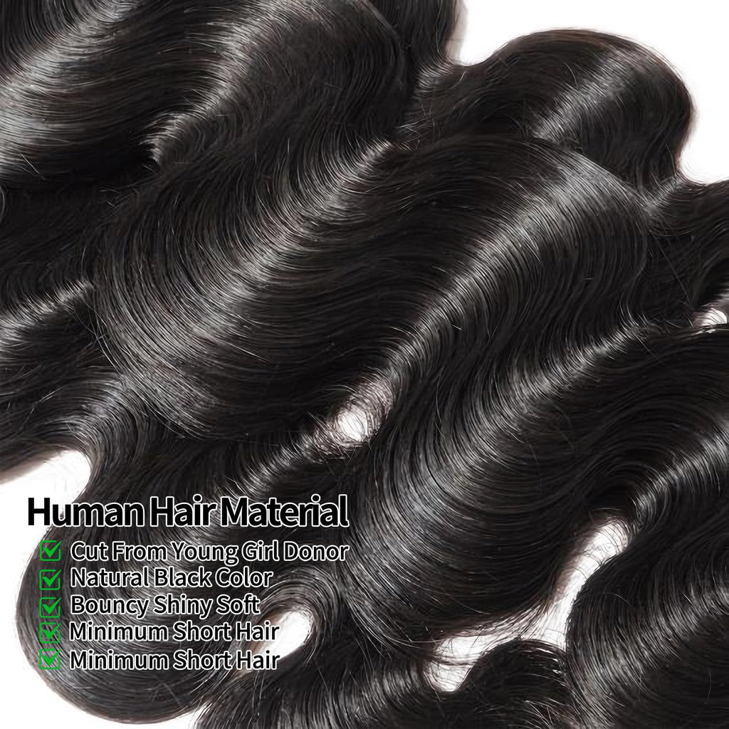 12A Human Hair Bundles 20 20 22 22 Inch 100% Unprocessed Virgin Brazilian 4 Body Wave Bundles Human Hair 400g Human Hair Bundles Hair Extensions Natural Color