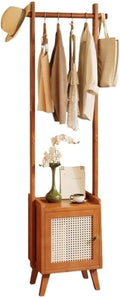 Coat Rack with Storage Cabinet Hanging Clothes Rack with Cabinet Laundry Racks Coat Holder for Entryway Decor
