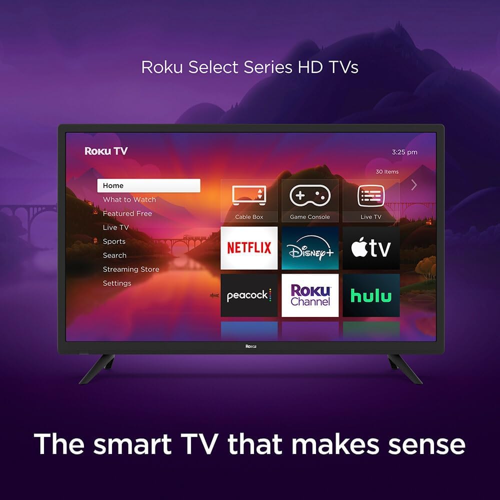 Roku 32-inch Select Series Full HD Smart TV Bundle 1080p LED Display, Dolby Audio, Works with Alexa, Voice Remote, Bluetooth Mode, w/AUX HDMI Cable, CPS 1-Year Protection Plan+Streaming kit (Renewed)