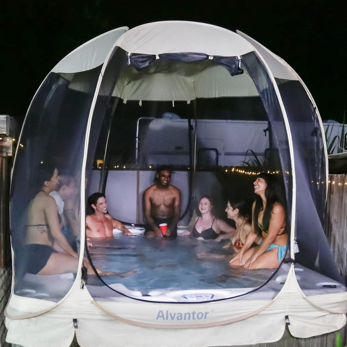 Alvantor Pop Up Screen House Tent, Instant Outdoor Gazebo with Mosquito Netting & UPF 50+ Sun Protection, Portable Canopy Shelter for Patio, Backyard, Camping (2-10 Person)