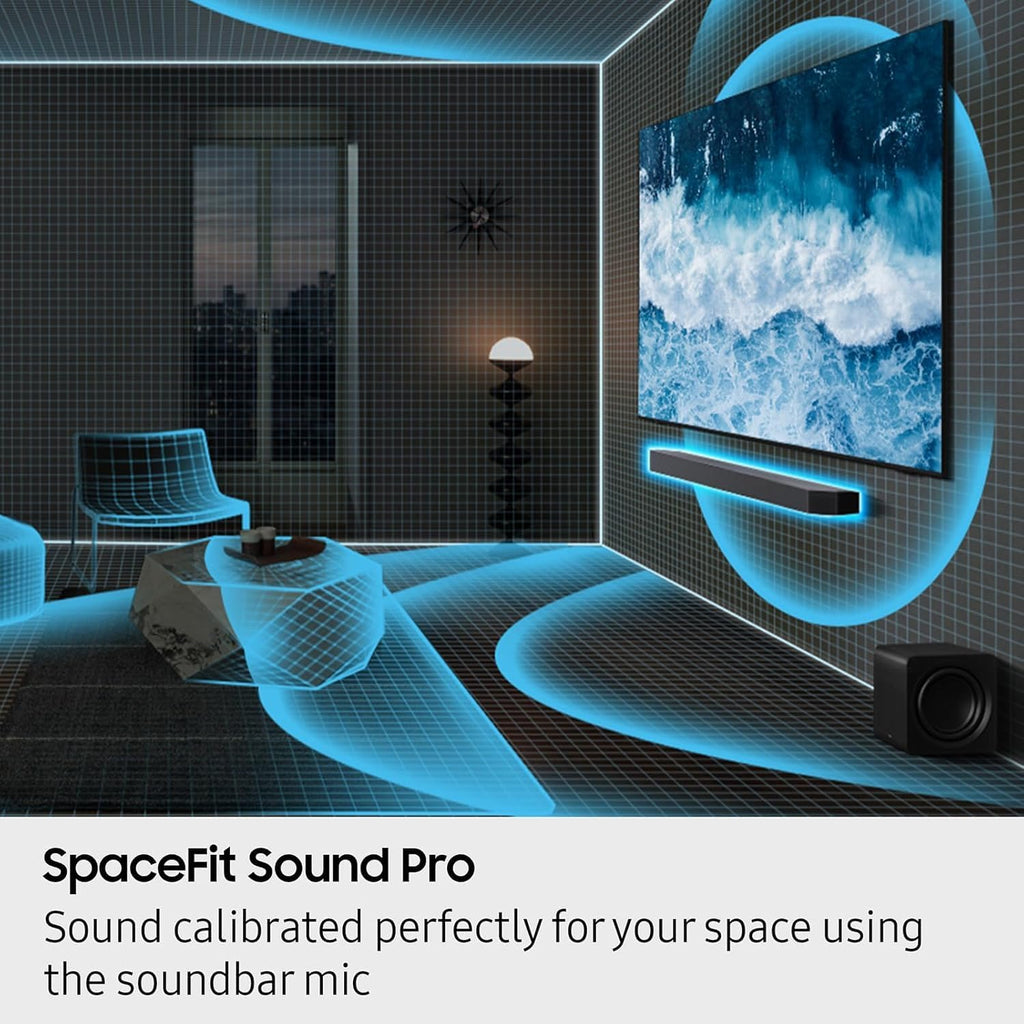 Samsung HW-Q800F 5.1.2ch Q Series Soundbar with Wireless Dolby Atmos, Game Mode Pro & Subwoofer, Q-Symphony, SpaceFit Sound Pro for Home Theater & Gaming