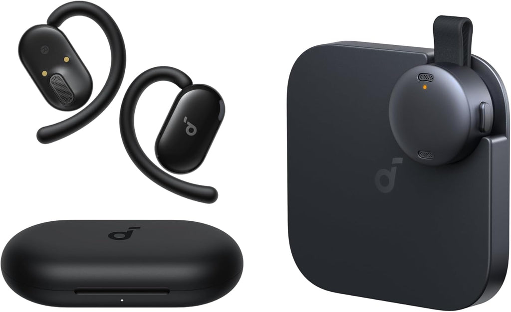 Soundcore V20i by Anker Open-Ear Headphones, Adjustable Ear Hooks Work by Anker, Portable AI Voice Recorder