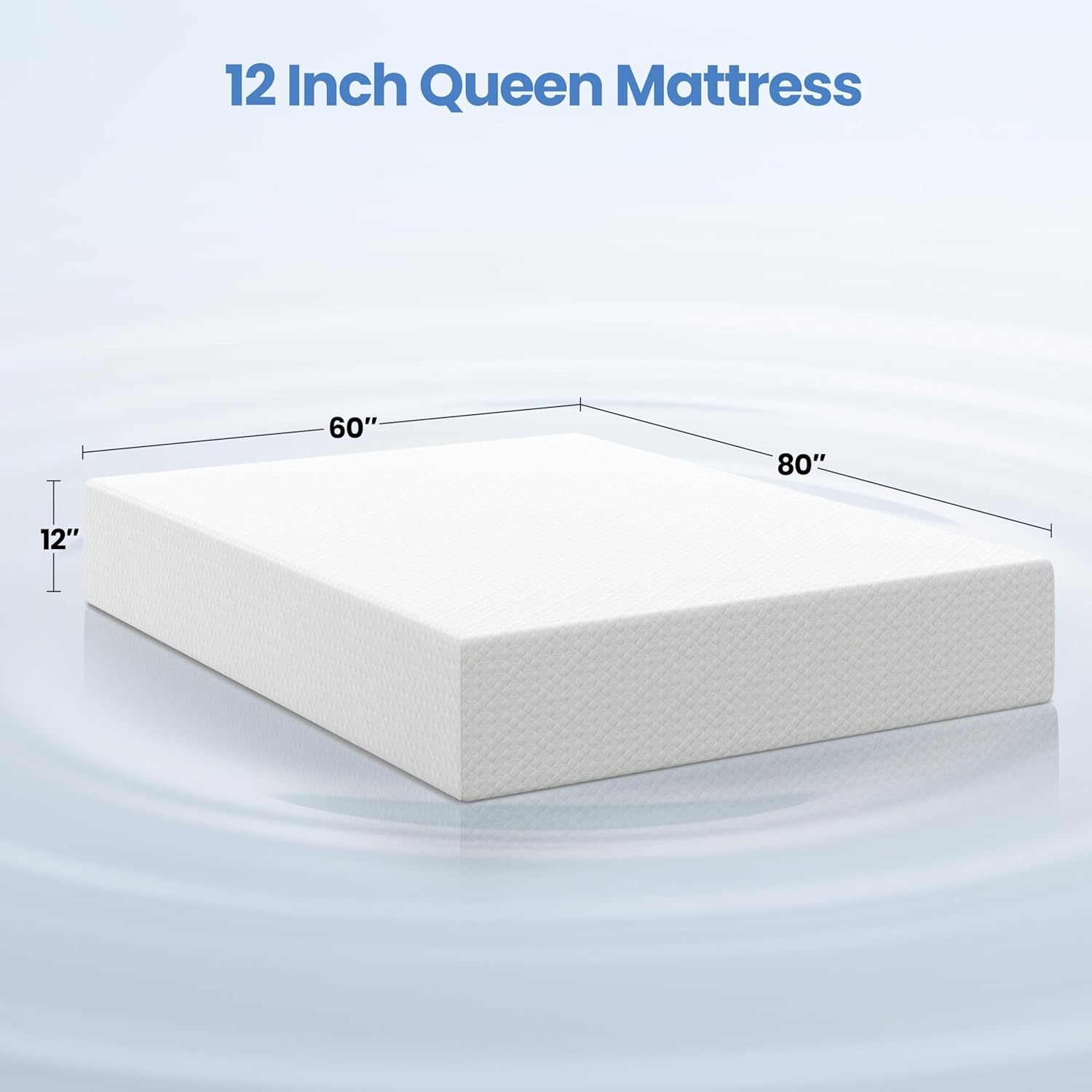 Yaheetech 12 Inch Queen Mattress 3 Foam Layer Cooling Gel Memory Foam Mattresses, Green Tea for Fresher Sleep, Medium Firm, CertiPUR-US Certified, No Fiberglass, Queen Size Mattress in a Box