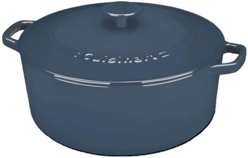 Cuisinart Chef's Classic Enameled Cast Iron Round Covered Casserole (Provencial Blue, 7- Quart)