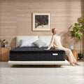 Queen Mattress, 12 Inch Hybrid Queen Size Mattress with Pocketed Springs and Comfort Foam, Pillow Top Mattress in a Box, Motion Isolation, Pressure Relief, Medium Firm Feel, CertiPUR-US