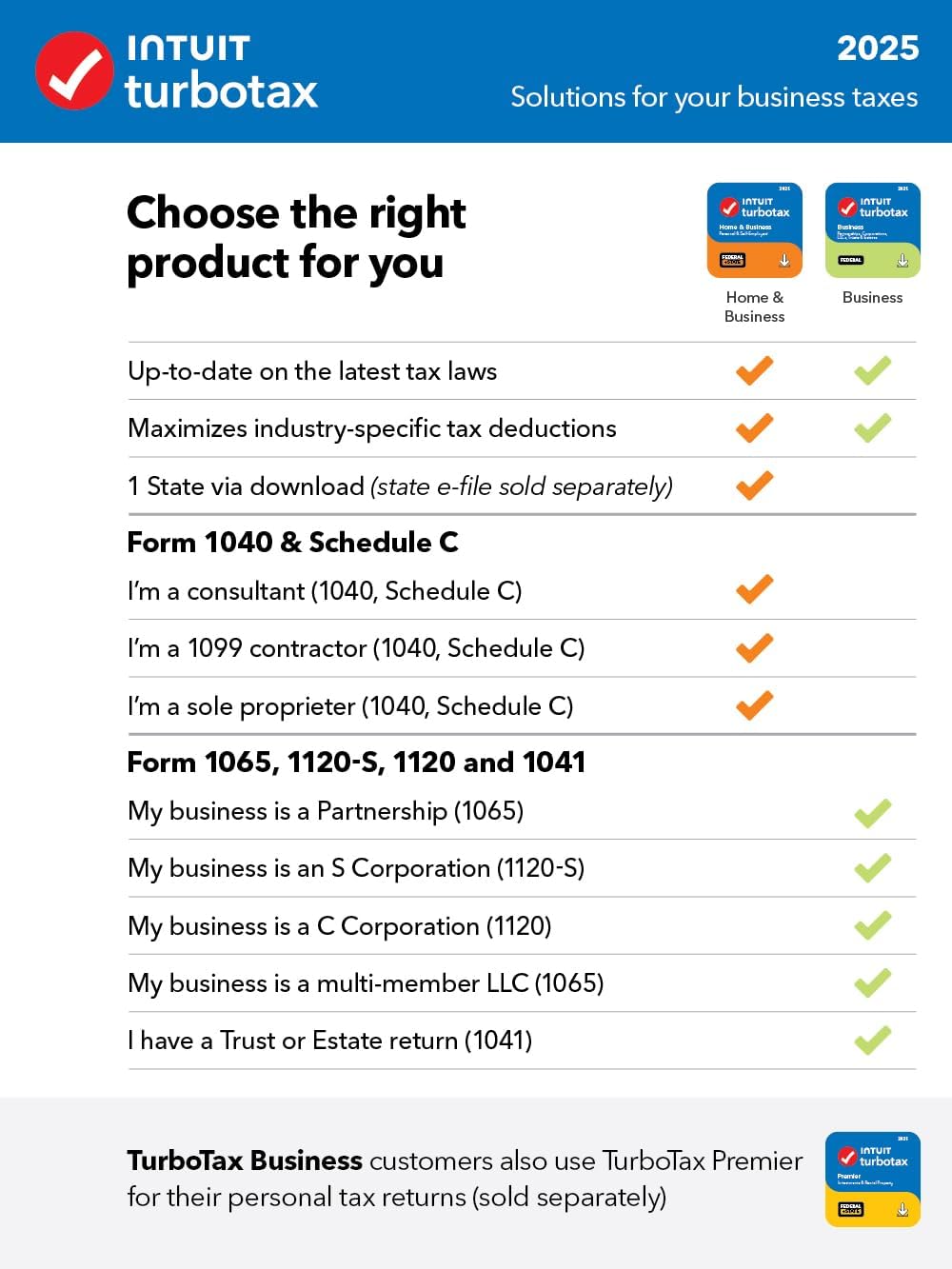 TurboTax Business Desktop Edition 2025, Federal Tax Return Win11 Download