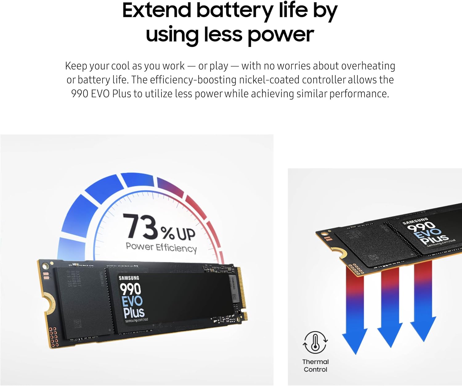 Samsung 990 EVO Plus SSD 1TB, PCIe Gen 4x4, Gen 5x2 M.2 2280, Speeds Up-to 7,150 MB/s, Upgrade Storage for PC/Laptops, HMB Technology and Intelligent Turbowrite 2.0, (MZ-V9S1T0B/AM)