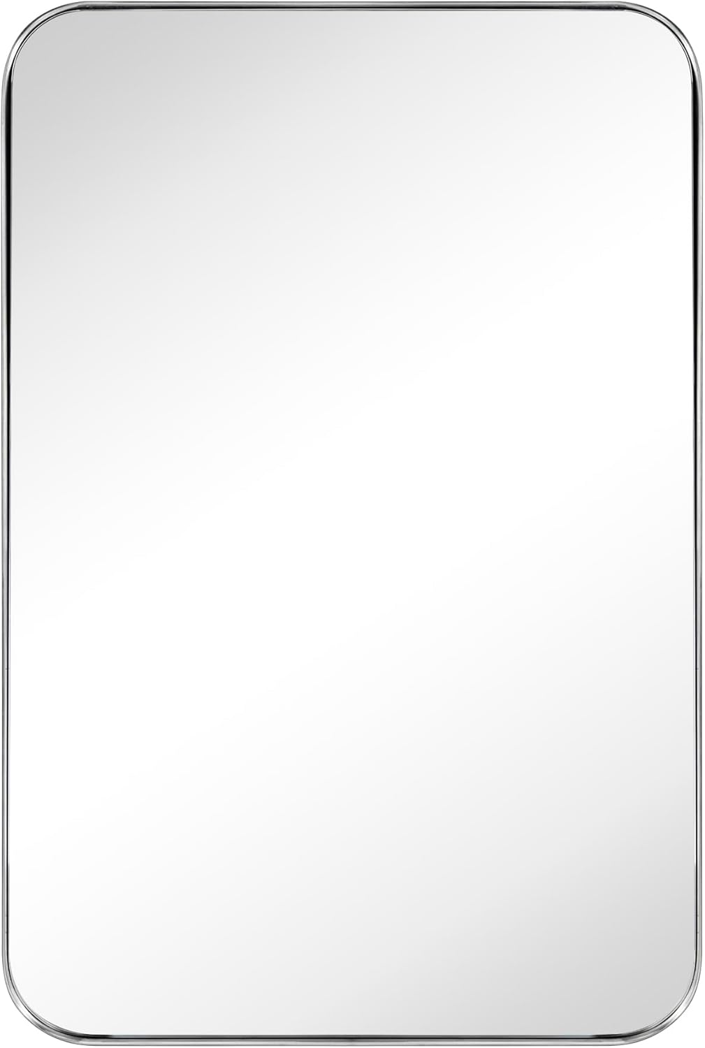 Chrome Rectangle Recessed Bathroom Medicine Cabinet with Mirror Stainless Steel Metal Framed Rounded Rectangular Bathroom Cabinet with Mirror 16x24''