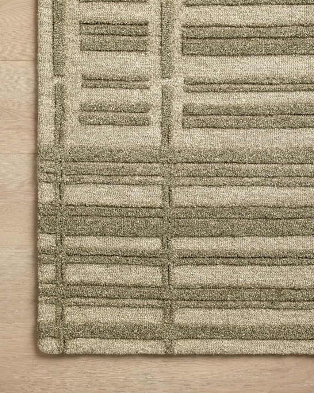 Loloi Chris Loves Julia Bradley Collection, Sage & Olive, 8'-6" x 11'-6" Area Rug – Classic Striped Area Rugs for Living Room, Bedroom, Entryway & Hallway, High Traffic Area Home Decor Rug