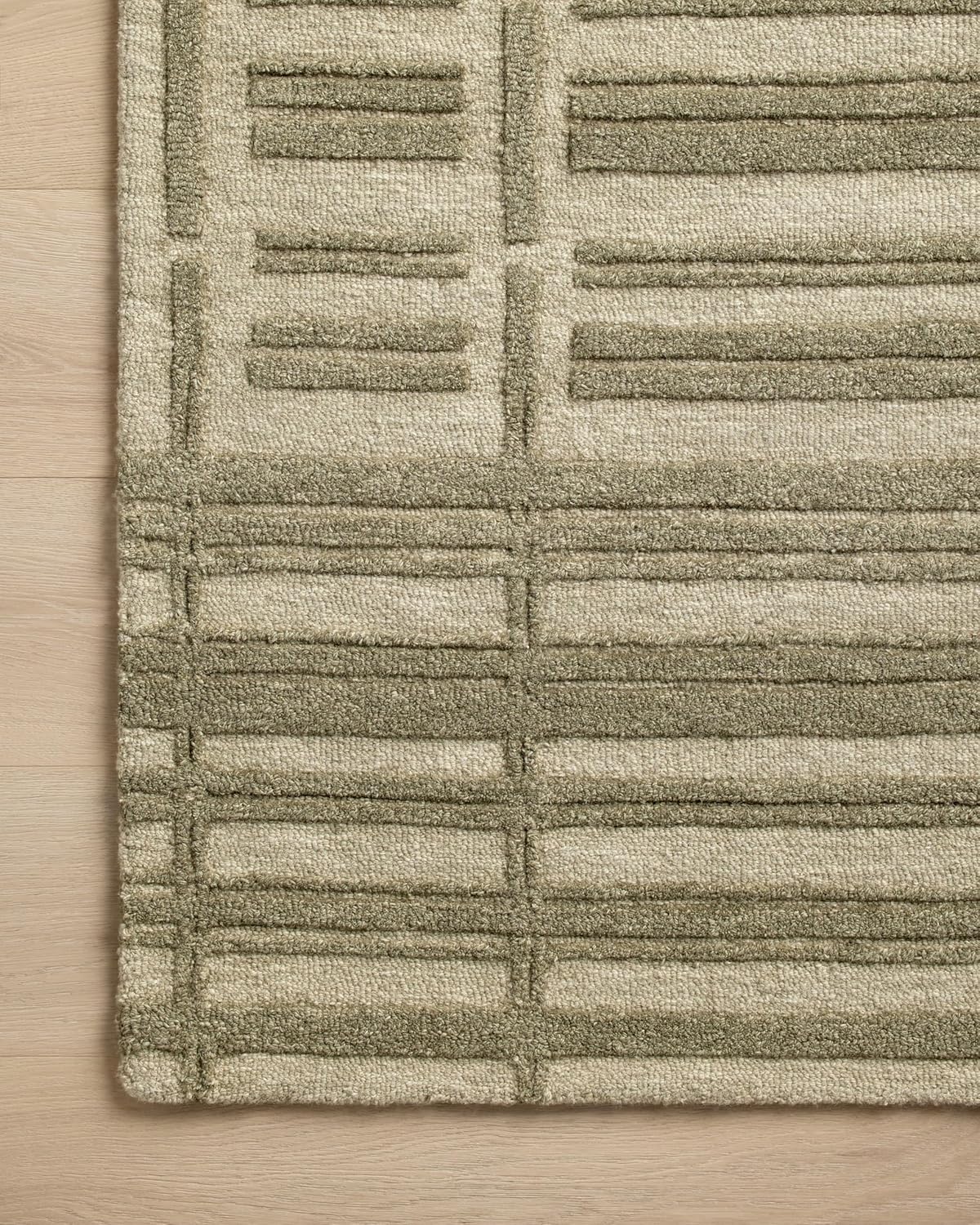 Loloi Chris Loves Julia Bradley Collection, Sage & Olive, 8'-6" x 11'-6" Area Rug – Classic Striped Area Rugs for Living Room, Bedroom, Entryway & Hallway, High Traffic Area Home Decor Rug