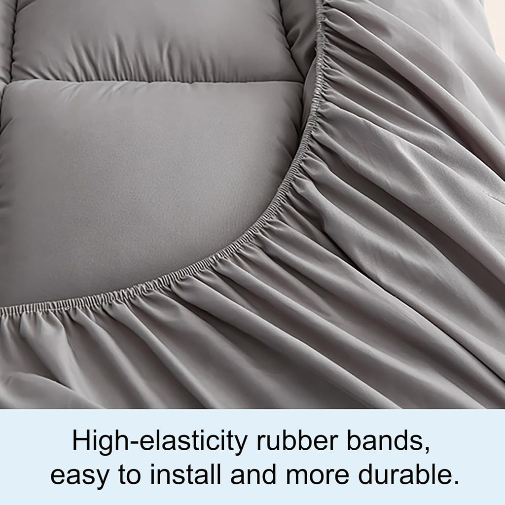 Topper, WestMonth Premium Quilted 1000GSM Luxury Extra Thick Mattress Topper Pad - Breathable & Fluffy Soft, Bed Cover with Deep Pocket 8–21'' for Home/Hotels' Queen/King, etc (White, Queen)