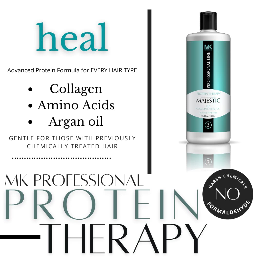 MK Hair Protein Therapy 1000 ml /33.8 Fl Oz KIT - Formaldehyde Free