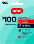 Total Wireless $100 Payment Card | Redeemable Value for Total Max 5G Plan