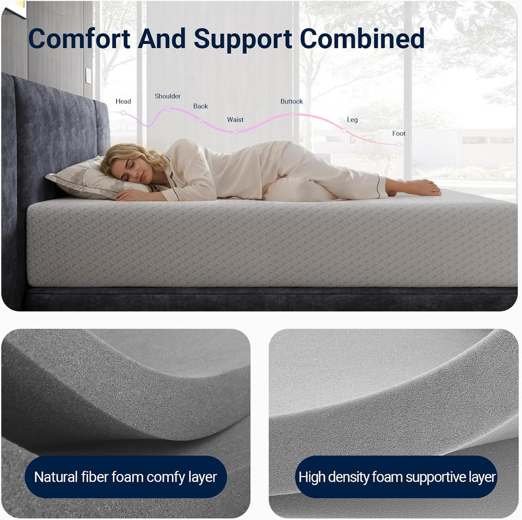 Avenco Queen Mattress 14 Inch, Queen Size Mattresses Medium Firm for Back Pressure Relief, Mattress in a Box CertiPUR-US Certified Foam Colchones