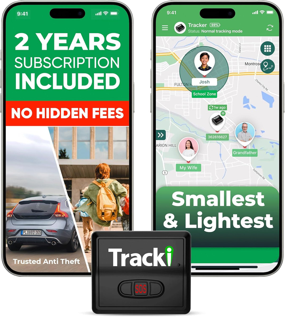 Tracki GPS Tracker for Vehicles – Real-Time 4G LTE Assets & Car Tracking Device with App, Magnetic Mount, Compact Design, Worldwide Coverage – iOS & Android (Tracker 2 Years Subscription Incl.)
