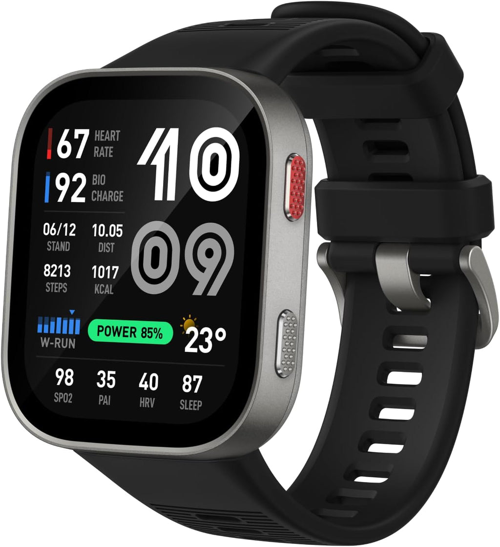 Amazfit Bip Max 50mm Smartwatch, 2.07" AMOLED Display, 20 Days of Battery, GPS, 4GB Storage, Offline Maps, Fitness Tracker, Hybrid Training, 150+ Sports, HYROX Mode, 5 ATM for Android & iPhone, Silver