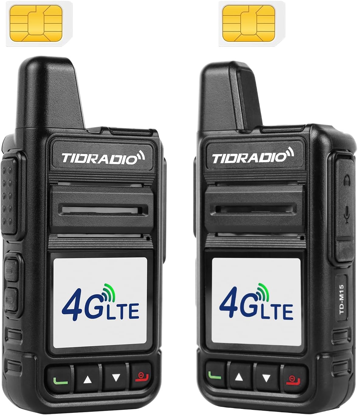TIDRADIO Rapid Global Walkie Talkies 5000 Mile Long Range Poc radios, 4G LTE Unlimited Range Nationwide PTT Two Way Radios for Family, Logistics, Company, Construction Site with Sim Card(2Pack TD-M15)