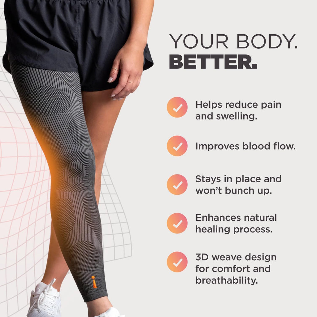 Incrediwear Leg Sleeve – Infrared Full Leg Sleeves for Women and Men Supporting Pain Relief, Swelling, Muscle Recovery