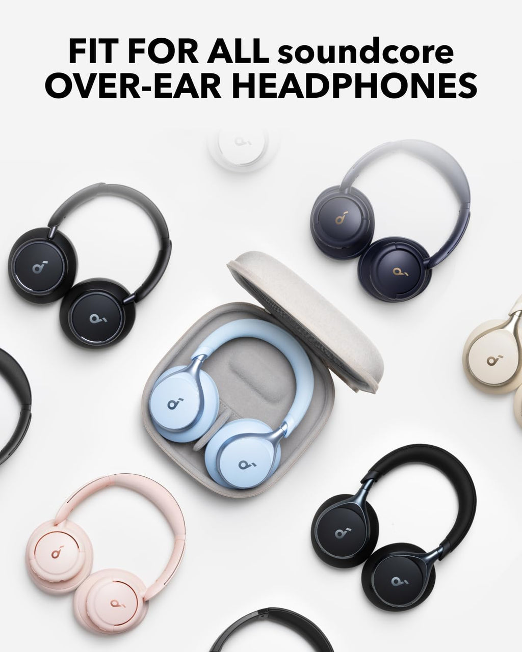 Soundcore Space One Pro by Anker, with Headphones Case, Adaptive Active Noise Cancelling Headphones Driven by 6 Mics, Super Foldable Design, 60H Lossless Audio, Ultra-Fast Charging, Hi-Res Wireless
