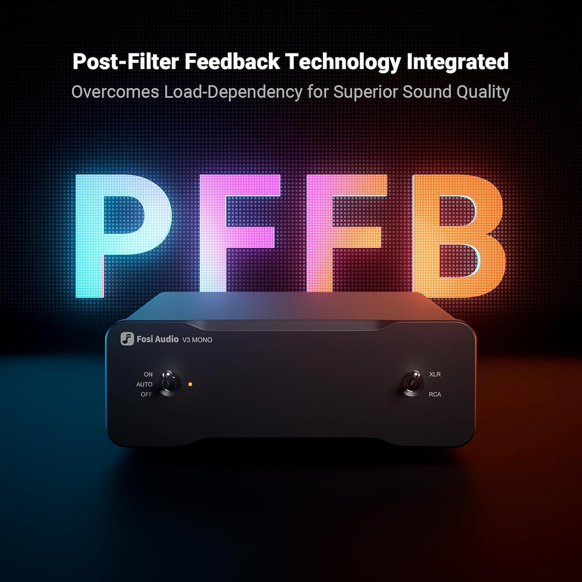 Fosi Audio Two V3 Mono Power Amplifier 240W Class D AMP with TPA3255 Chip, RCA/XLR Balanced Inputs, 48V/10A Power, for Home Audio Speakers & Home Theater